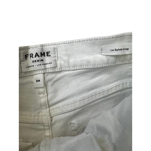 FRAME Le Sylvie Crop White Distressed Skinny Jean, Women's size 24, NWOT - Picture 10 of 11